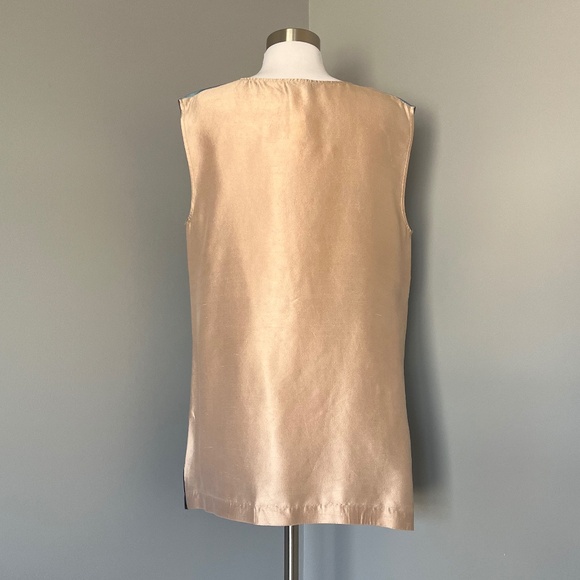 AU JOUR LE JOUR Silk Summer Pool Party Palm Leaves Sky Clouds Printed Dress - Picture 6 of 13